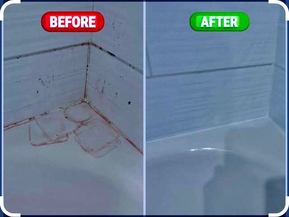 Bathroom before and after cleaning