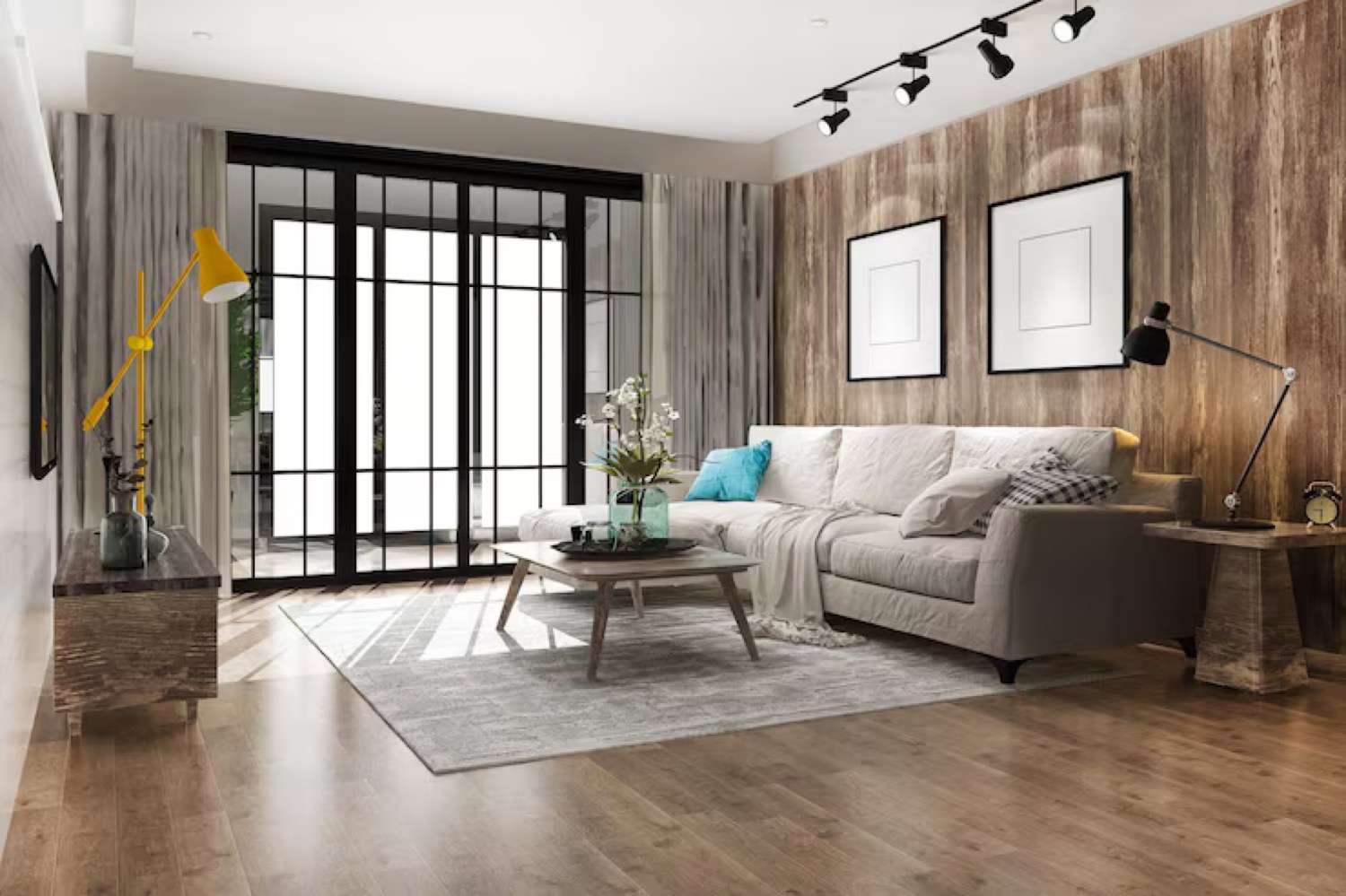 Clean, cozy living room